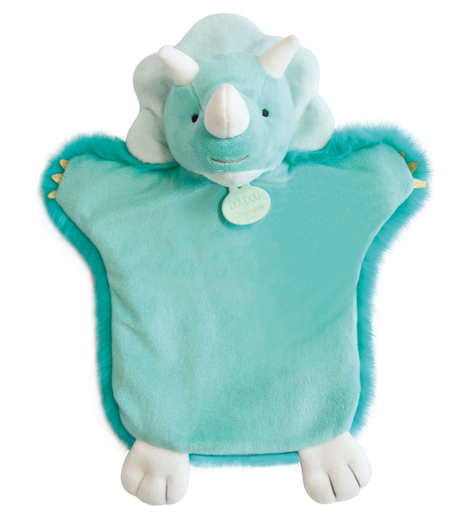 Levně Doudou Plyšový maňásek dinosaurus 25 cm
