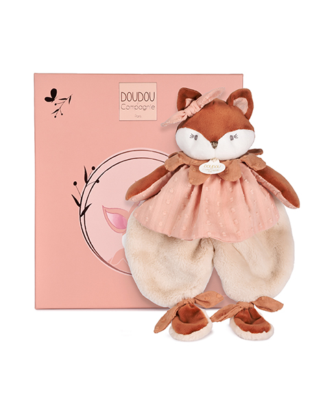 Doudou Dárková sada Plyšový muchláček liška Mina 29 cm