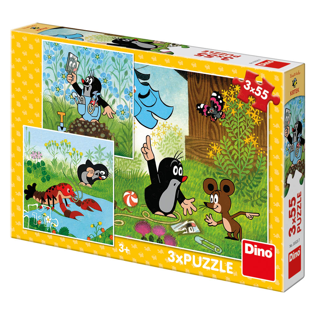 Levně Dino Puzzle Krteček a kalhotky 3x55 dílků
