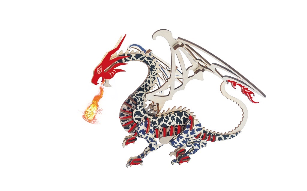 Levně Woodcraft Dřevěné 3D puzzle Drak