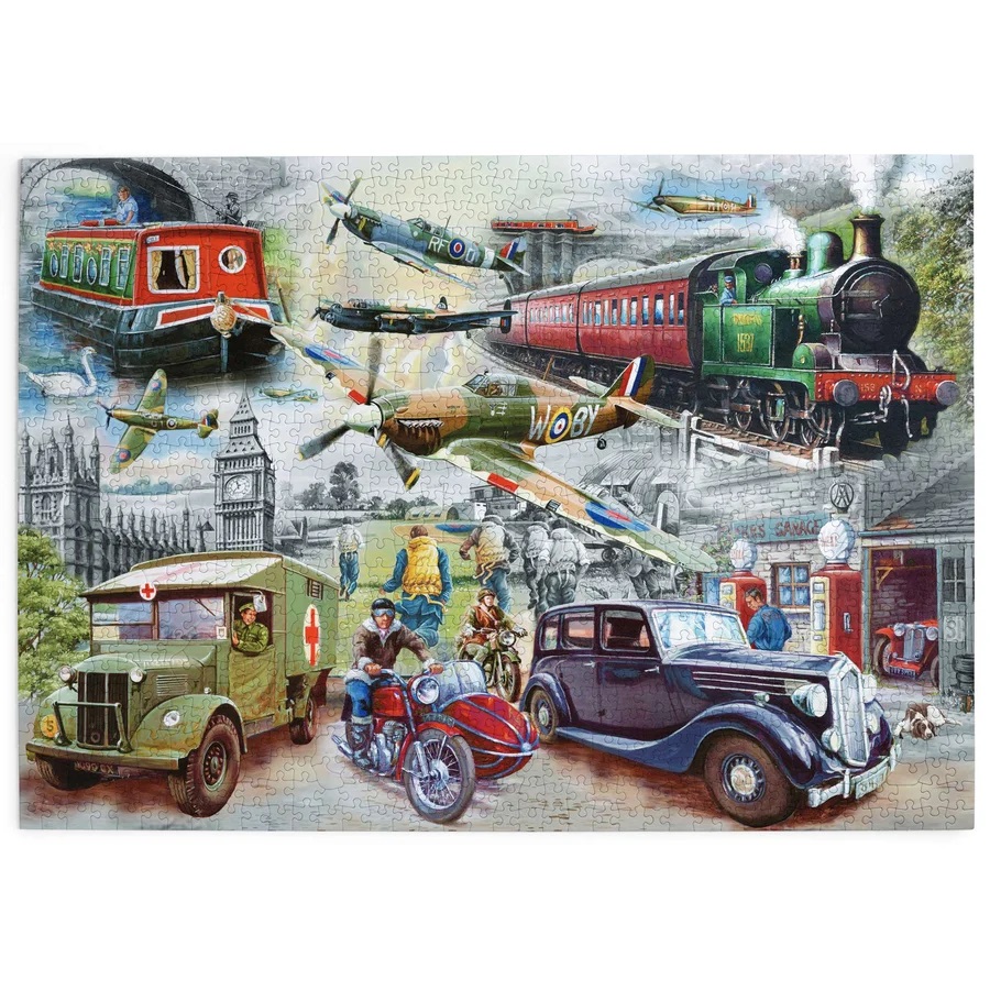 HOP Puzzle Historická vozidla1000 dílků