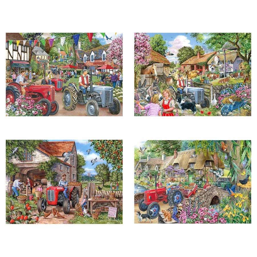 HOP Puzzle Den na farmě 4x250 velkých dílků