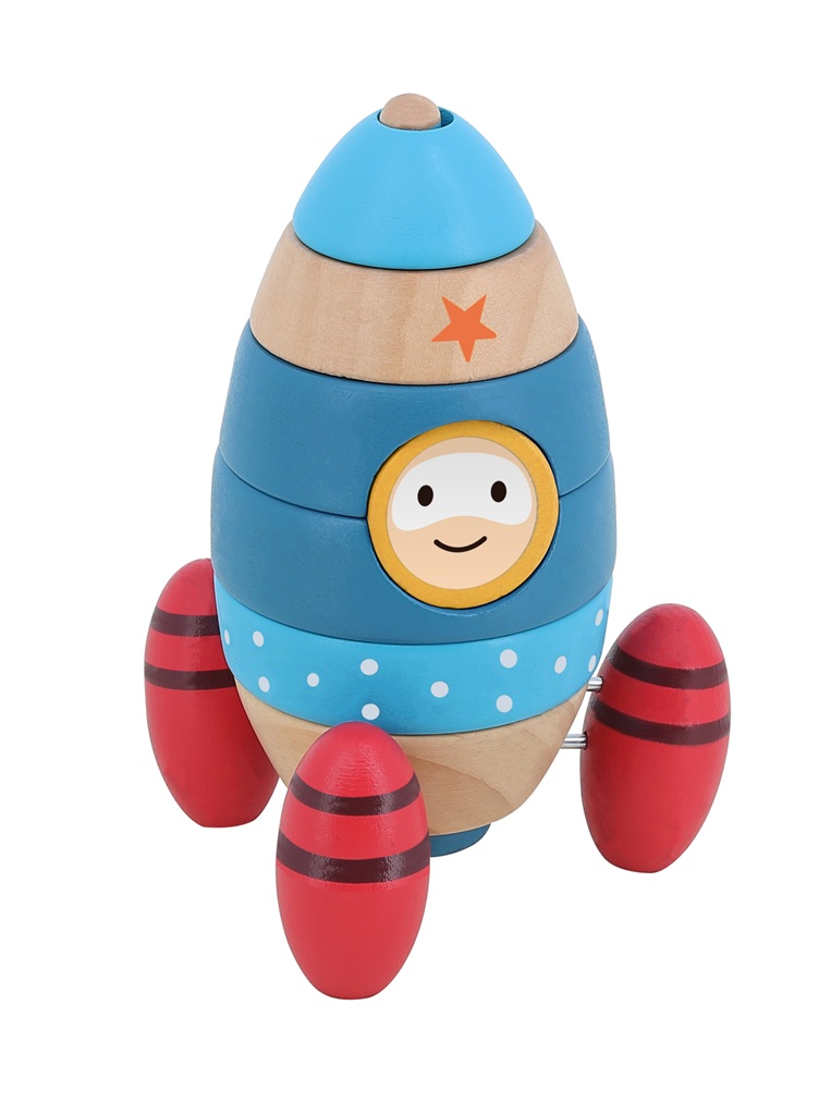 Levně Vilac Dřevěná nasazovací věž s překvapením Raketa