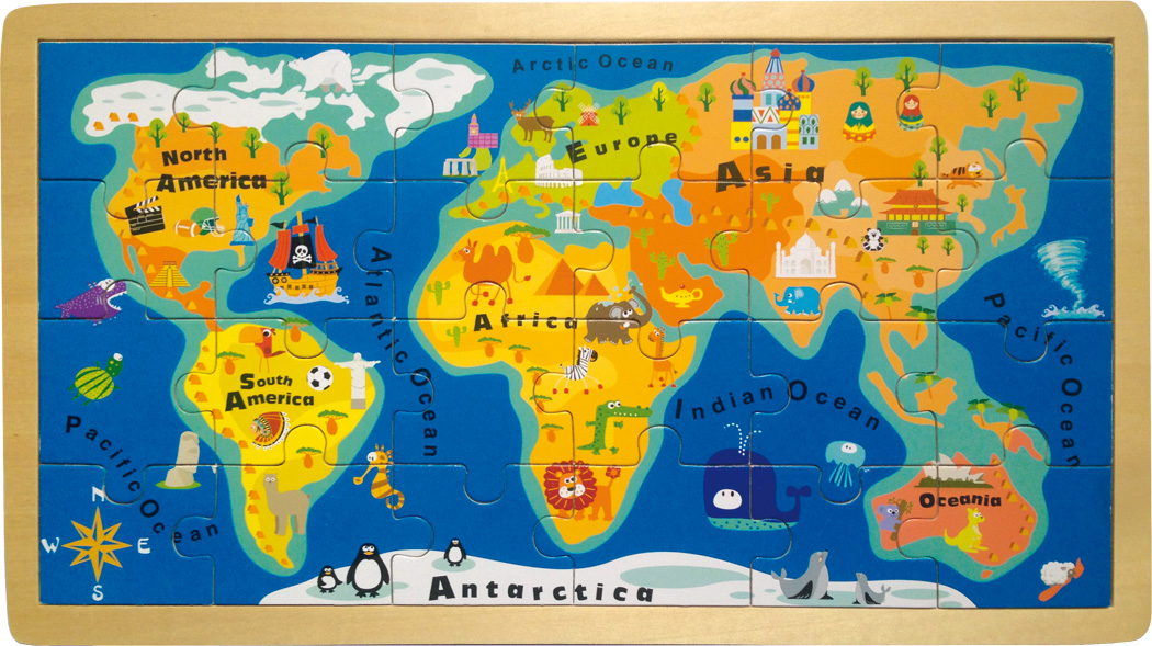 Levně small foot Vkládací puzzle jednoduchá velká mapa světa
