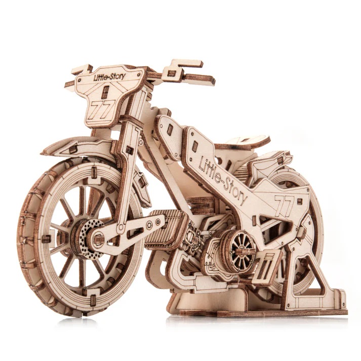 Levně Little Story 3D dřevěná skládačka Speedway Bike