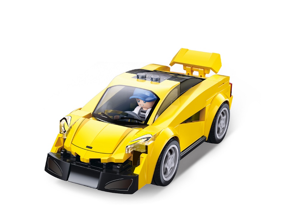 Sluban Metropolis M38-B1505B Závodní auto žluté