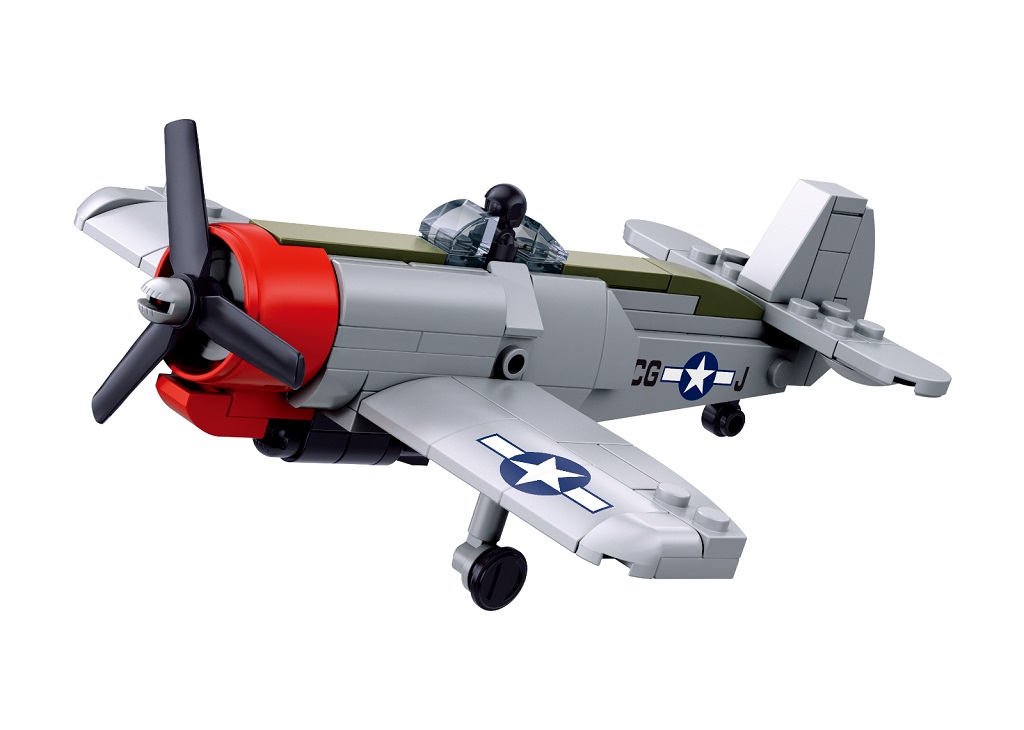 Sluban Model Bricks M38-B1617C Stíhací letoun P-47 Thunderbolt v měřítku 1:72