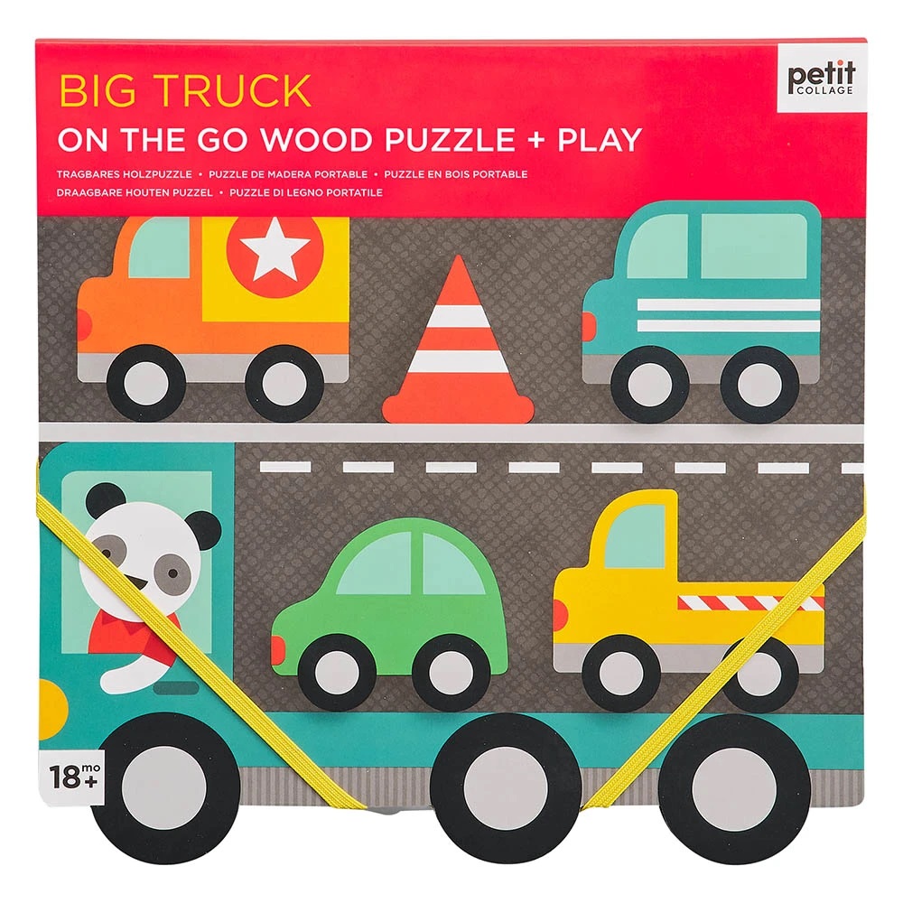 Levně Petit Collage Robustní dřevěné puzzle Big Truck