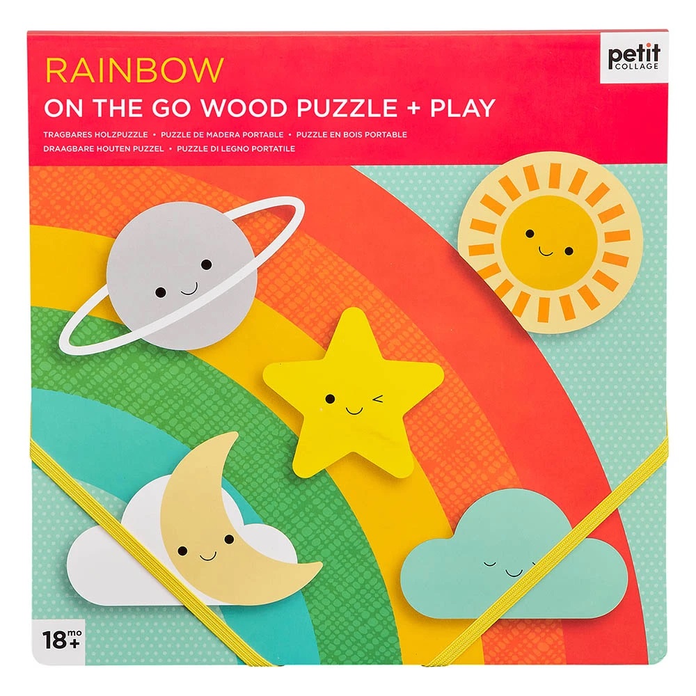 Levně Petit Collage Robustní dřevěné puzzle Rainbow