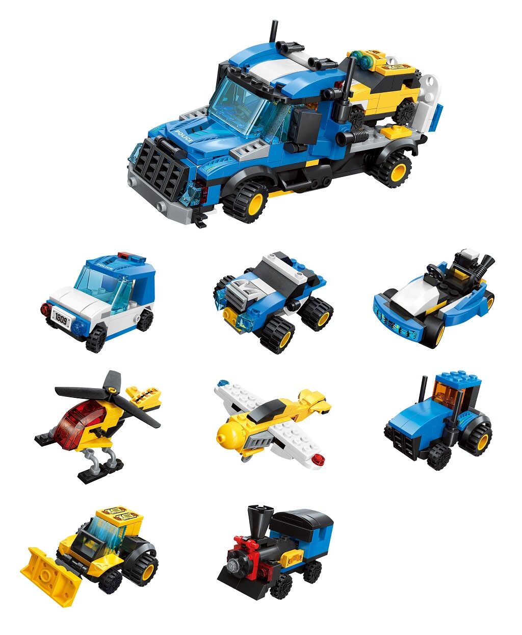 Levně Qman City Tow Truck 1809 komplet 8v1