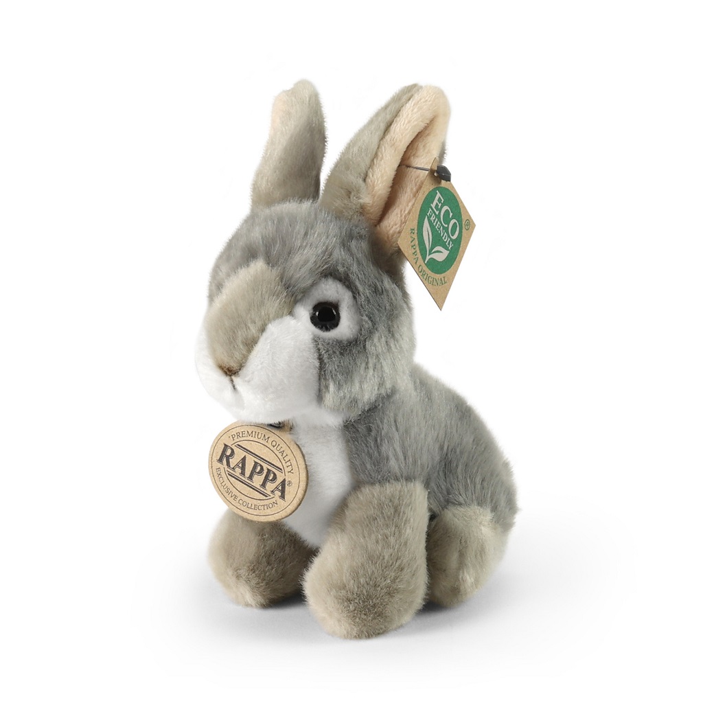 Levně Rappa Plyšový králík šedý sedící 16 cm ECO-FRIENDLY