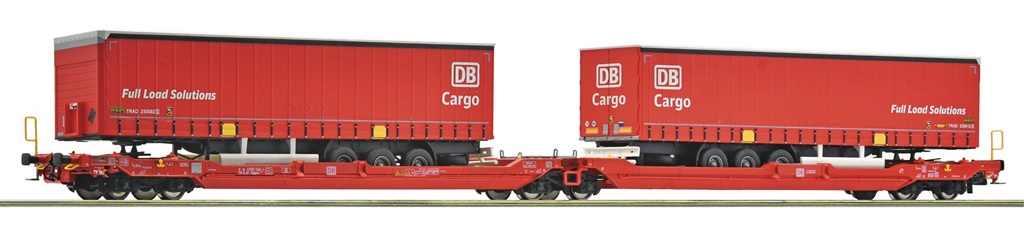 Roco Dvojitý kloubový vagón T3000e se dvěma návěsy DB Cargo - 6600168