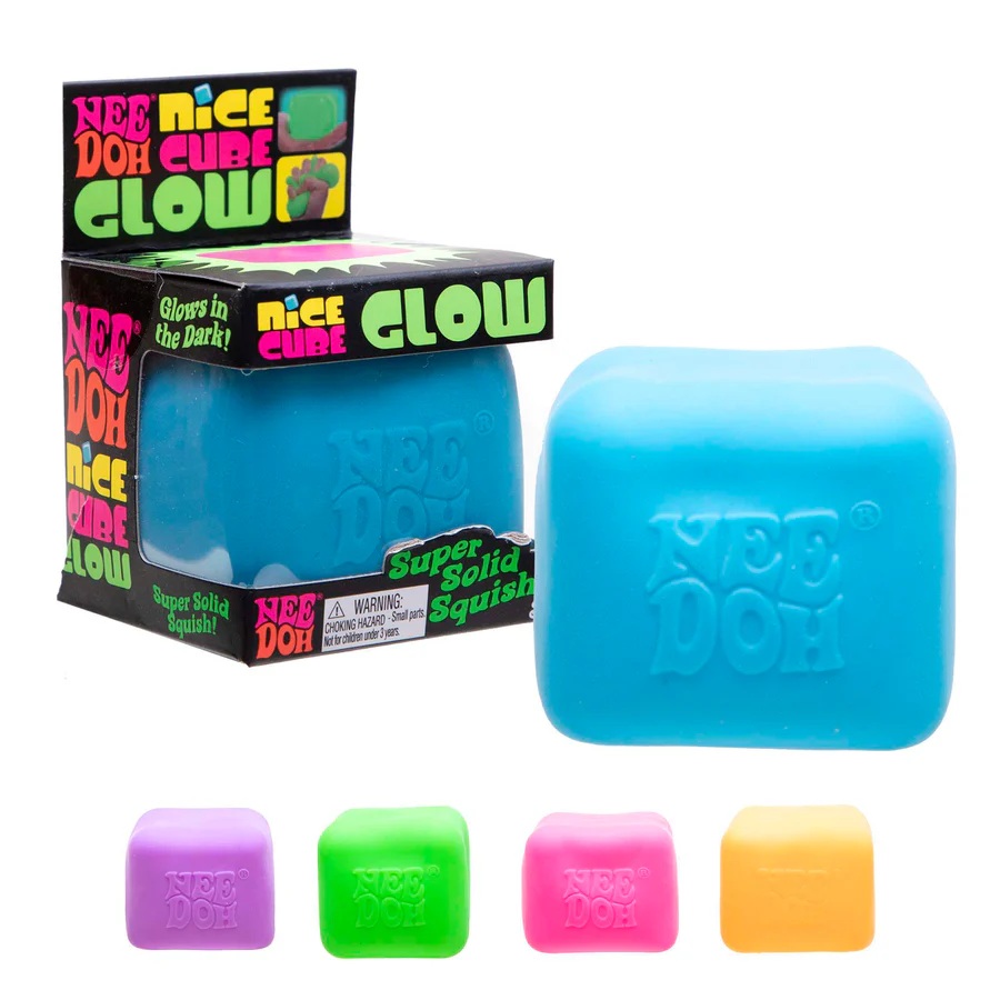 Schylling NeeDoh Nice Cube Glow antistresová kostka svítící ve tmě