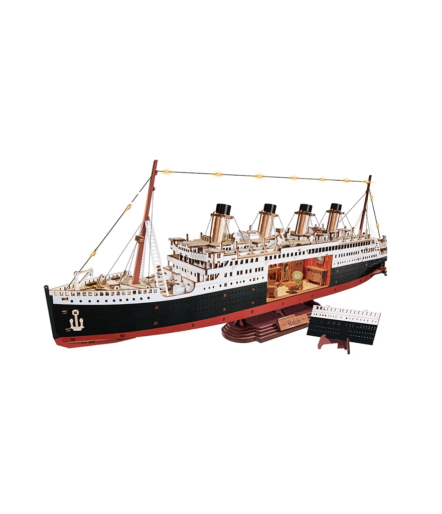 RoboTime 3D dřevěná skládačka Titanic Věčná plavba Atlantikem 1912