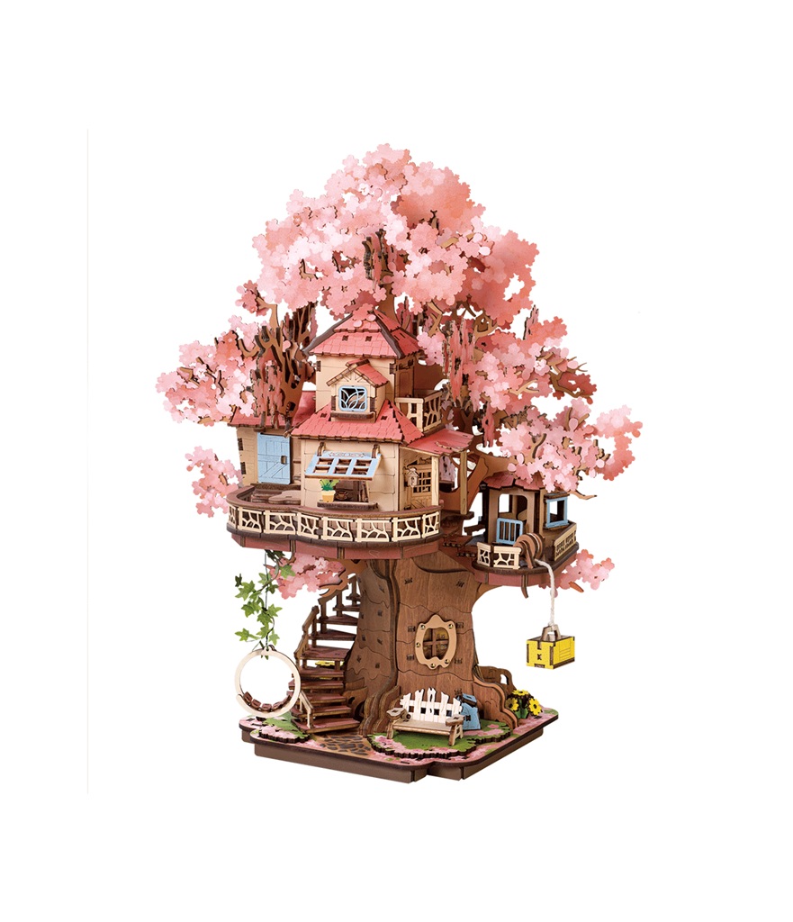 RoboTime 3D dřevěná skládačka Domeček na stromě Sakura