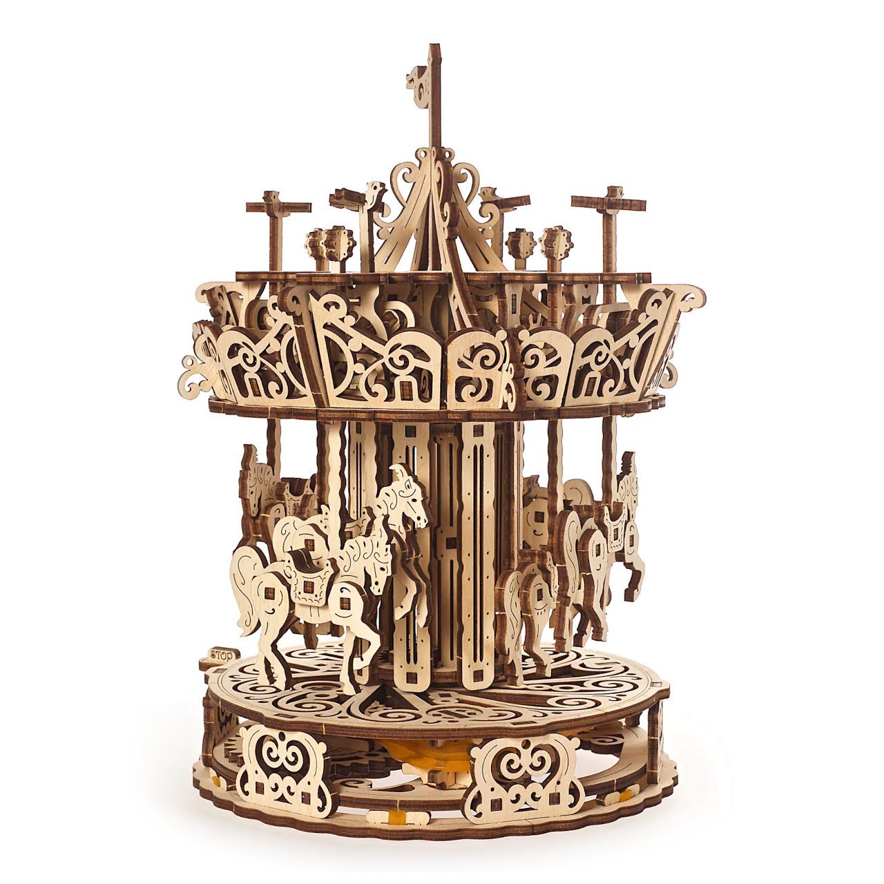 Levně Ugears 3D dřevěné mechanické puzzle Kolotoč