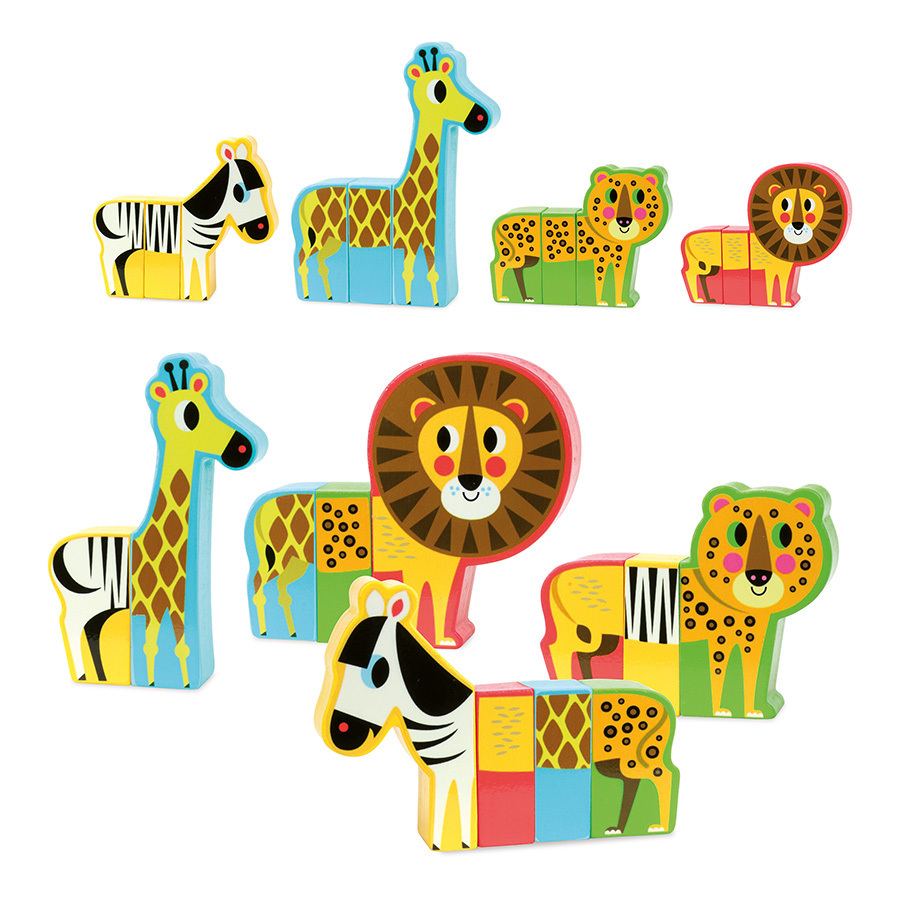 Levně Vilac Dřevěné puzzle Veselé safari