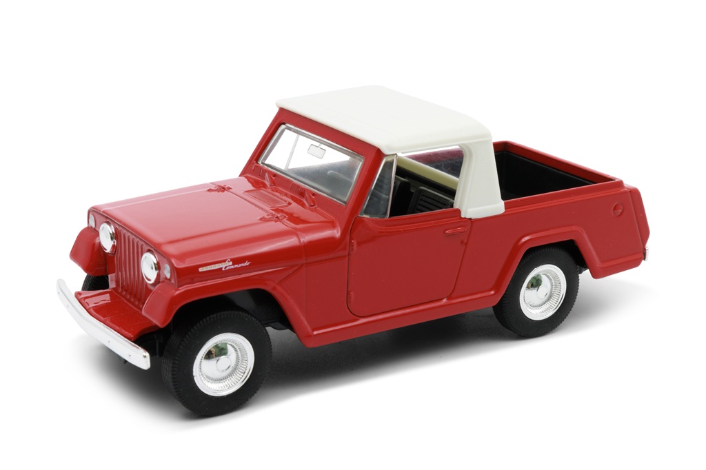 Welly 1967 Jeep Jeepster Commando Pickup model 1:34 červený