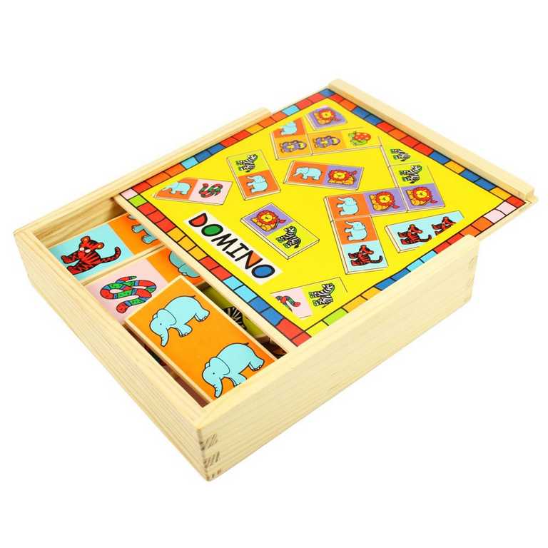 Levně Bigjigs Toys Dřevěné domino se zvířátky