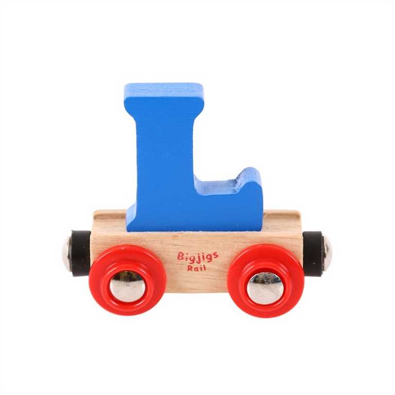 Levně Bigjigs Rail Vagónek dřevěné vláčkodráhy - Písmeno L