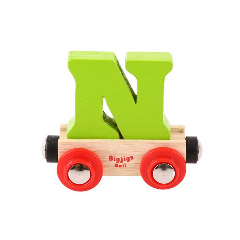Levně Bigjigs Rail Vagónek dřevěné vláčkodráhy - Písmeno N
