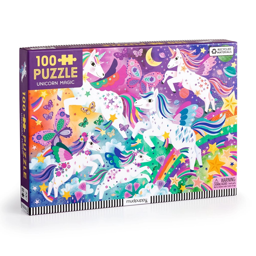 Levně Mudpuppy Puzzle Kouzelní jednorožci 100 dílků